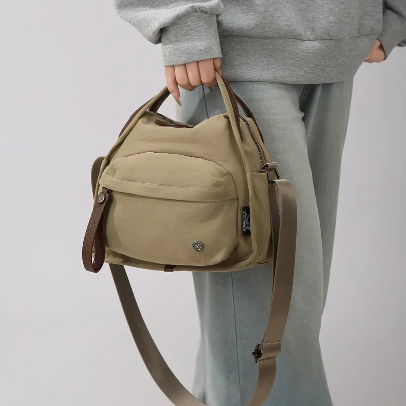 Oxford Cloth Commuting Handbag with Pocket Large Casual Crossbody Bags Simple Satchel Bag Women Men Work Travel Shoulder Bag