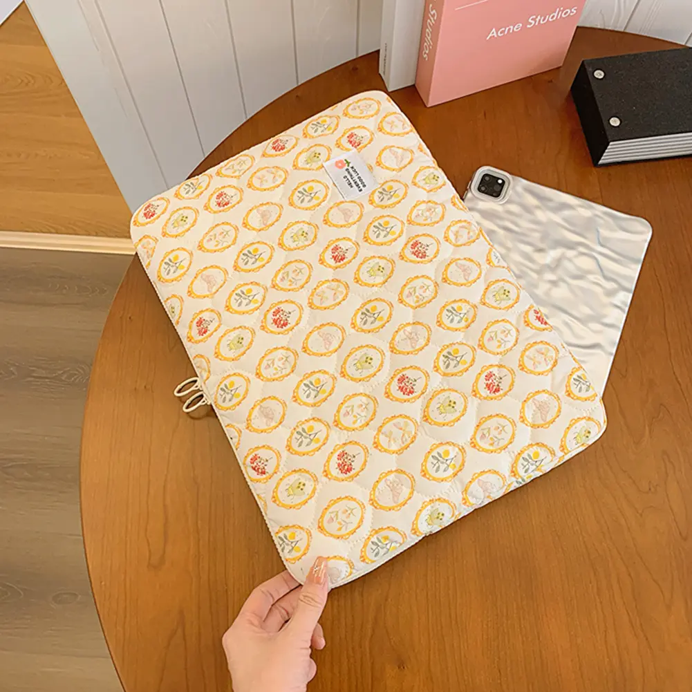 Laptop Bag Tablet Cover Lattice Bags Cartoon Pattern 11/13/15 In Sleeve Quilted Padded Notebook Shockproof Clutches Carrying Bag