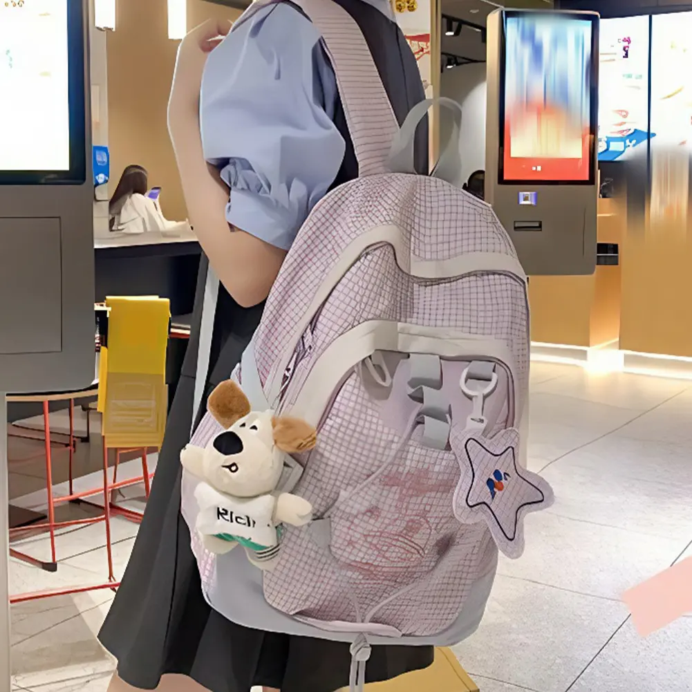 Large Capacity School Bag Korean College Backpack Boys Girl Waterproof Laptop Daypack Causal Rucksack Cute Double Shoulder Bag
