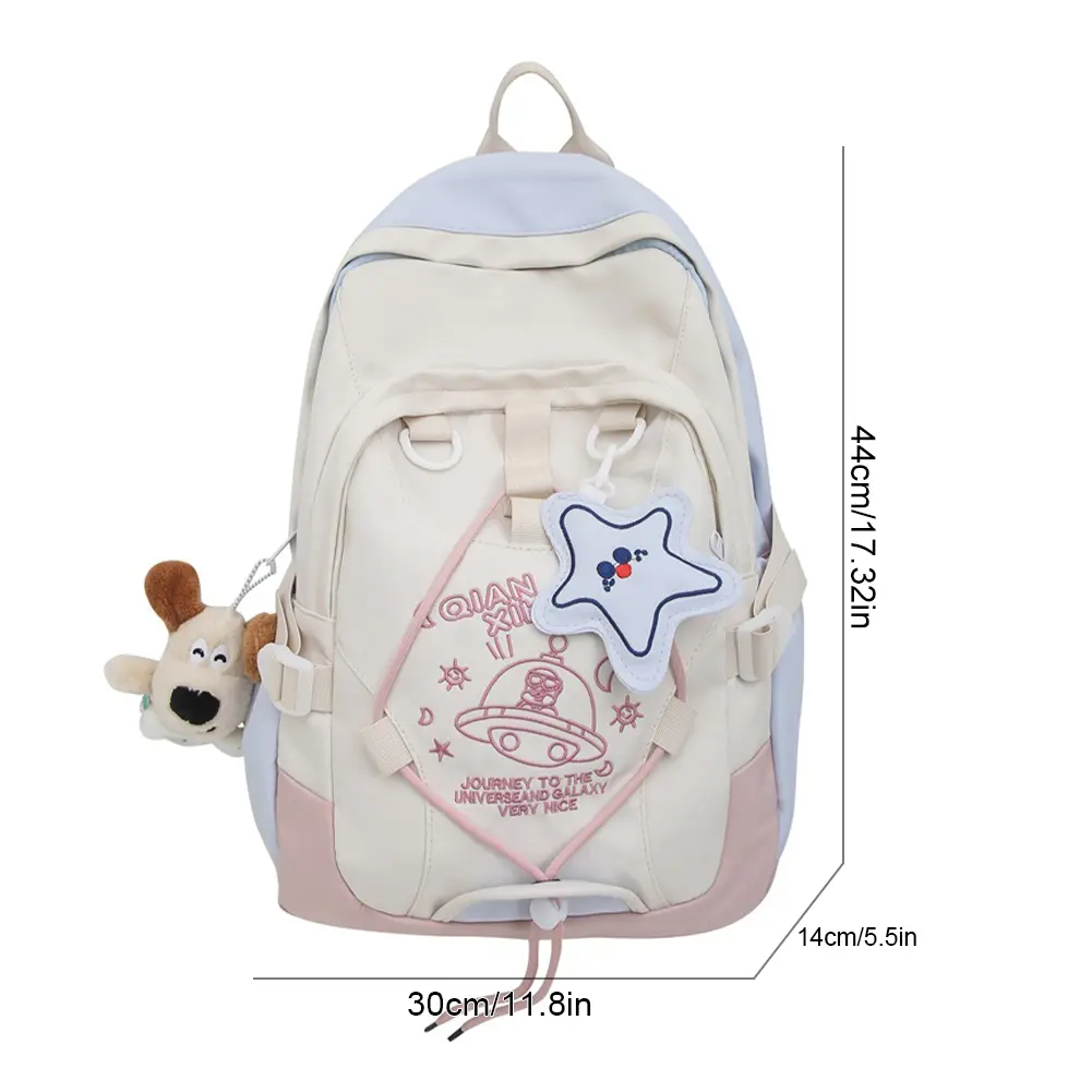 Large Capacity School Bag Korean College Backpack Boys Girl Waterproof Laptop Daypack Causal Rucksack Cute Double Shoulder Bag