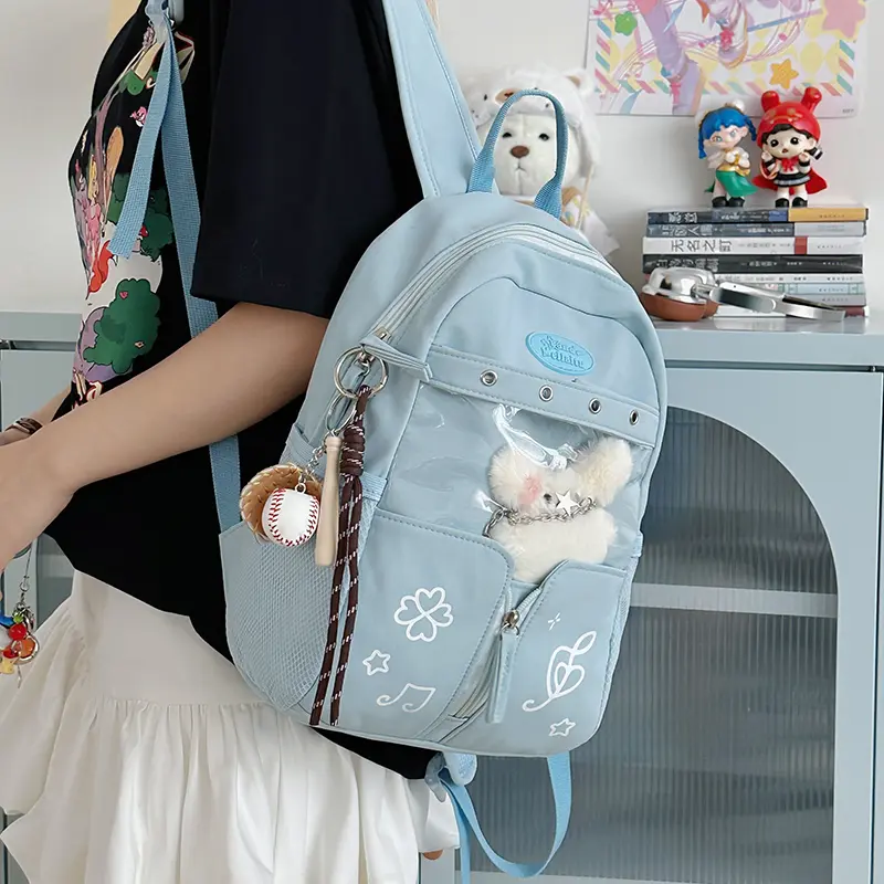 Teens Sweet Backpack Women Students Large Capacity Cute College School Bookbag Zipper Closure Kawaii Daypack Travel Laptop Bags