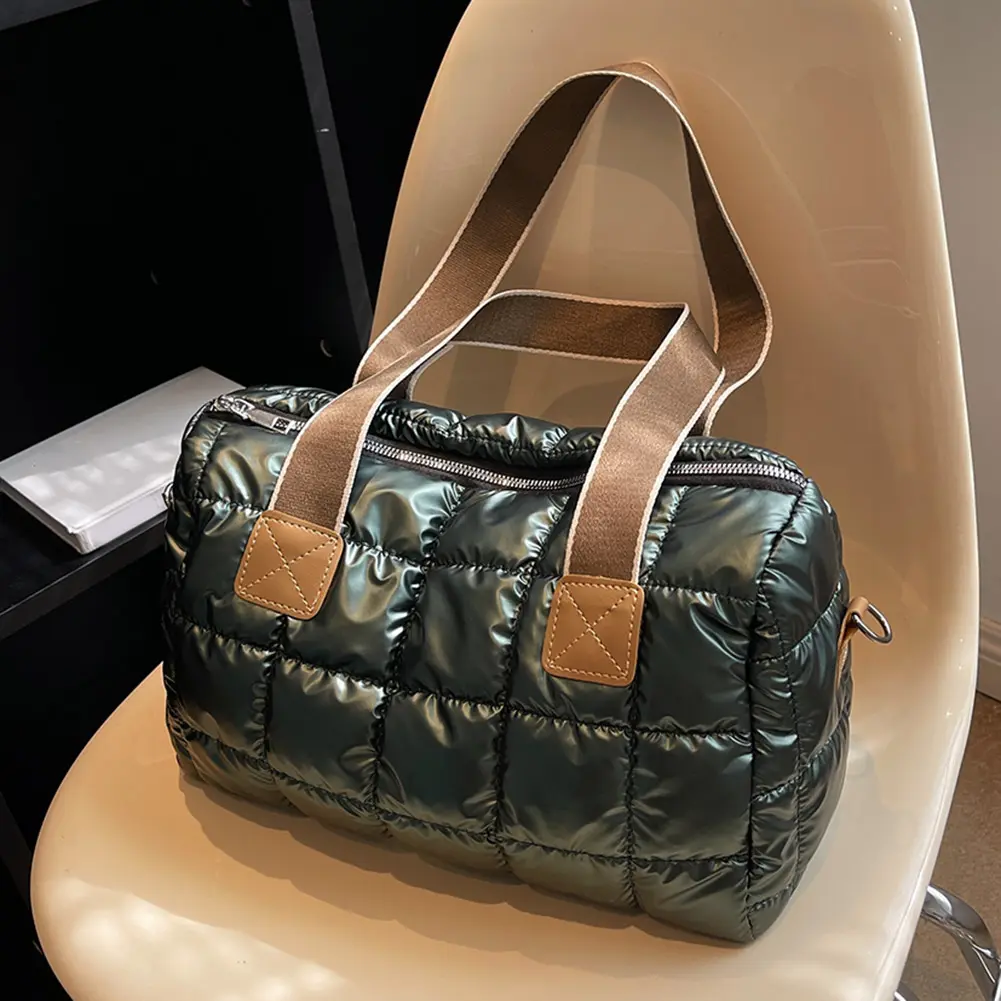 Women's Winter Crossbody Bag Casual Canvas Top-hand Bag Large Capacity Shoulder Bags Rhombic Lattice Ladies Shopping Travel Bags