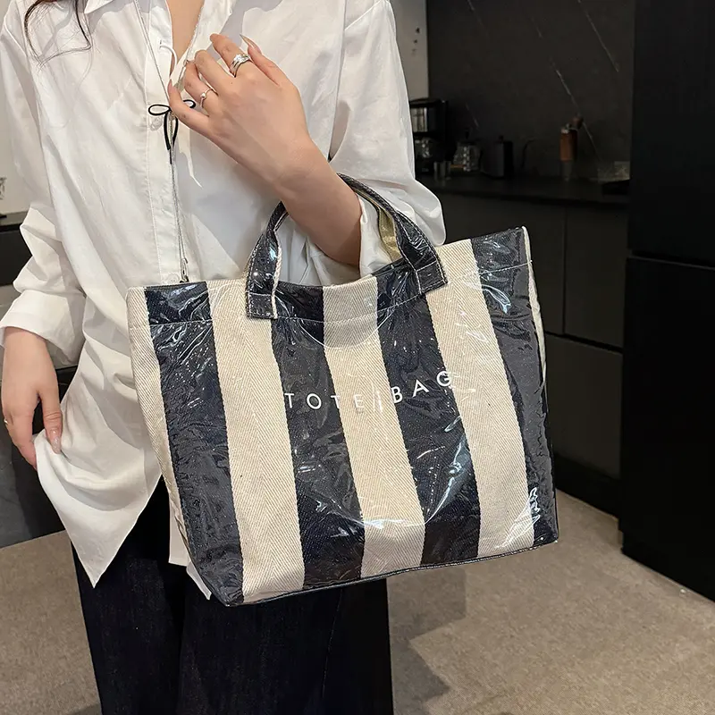 Women Top Handle Bags Large Waterproof PVC Tote Bag Large Capacity Handbag Casual Chic Shoulder Bag Work Travel Shopping Pack
