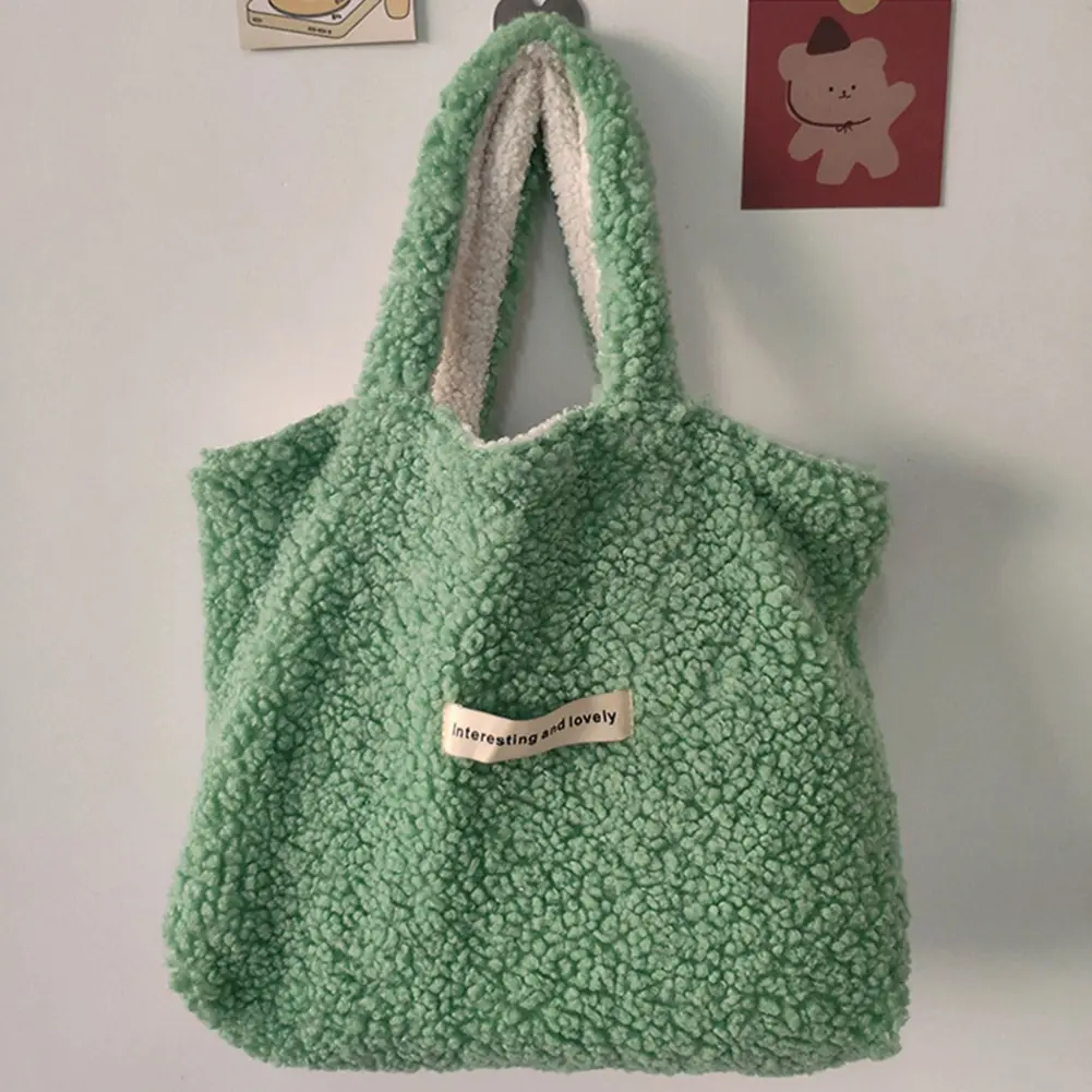 Autumn/Winter Lamb Wool Underarm Bag Faux Fur Warm Totes Women's Double Sided Fashion Handbag Large Capacity Ladies Shoulder Bag