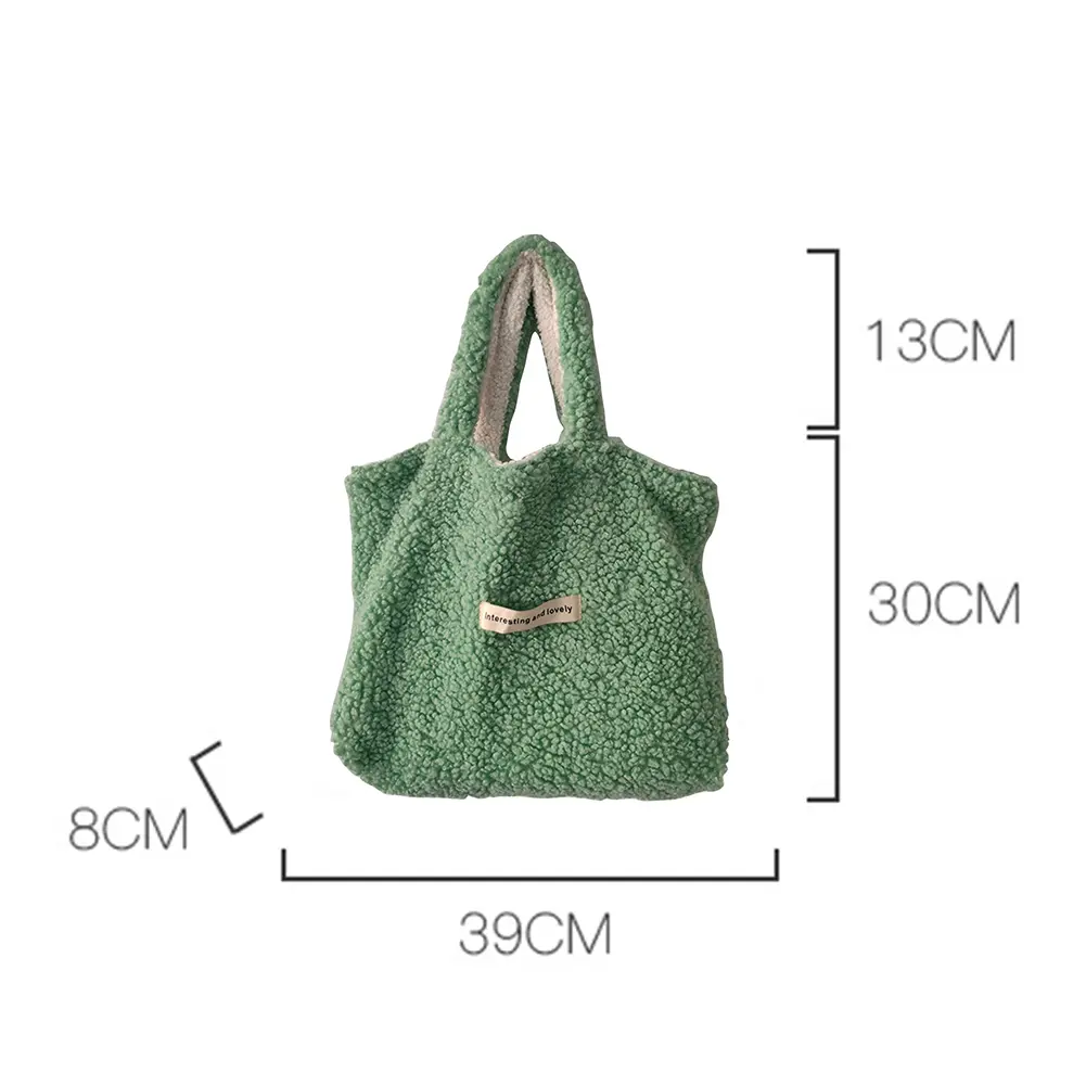 Autumn/Winter Lamb Wool Underarm Bag Faux Fur Warm Totes Women's Double Sided Fashion Handbag Large Capacity Ladies Shoulder Bag