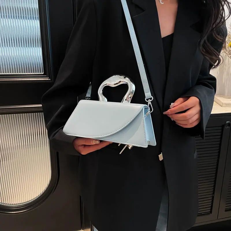 Leather Solid Color Tote Handbag Women Chic Crossbody Shoulder Bag Chic Messenger Bag Casual Luxury Short Handle Top Handle Bag