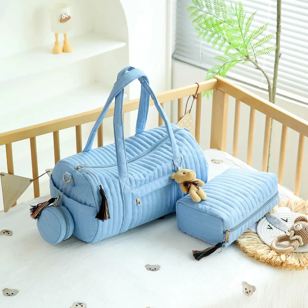Quilted Lightweight Shoulder Bags Large Capacity Tote Handbag Women Daily Travel Stroller Storage Bag Boston Top Handle Bag