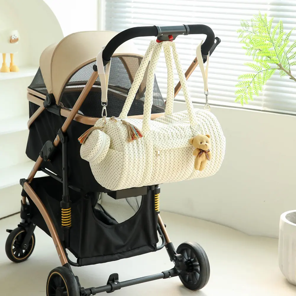 Quilted Lightweight Shoulder Bags Large Capacity Tote Handbag Women Daily Travel Stroller Storage Bag Boston Top Handle Bag