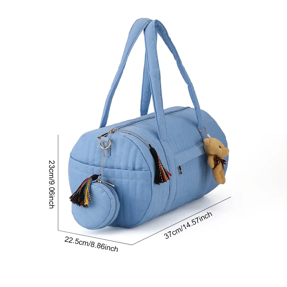 Quilted Lightweight Shoulder Bags Large Capacity Tote Handbag Women Daily Travel Stroller Storage Bag Boston Top Handle Bag