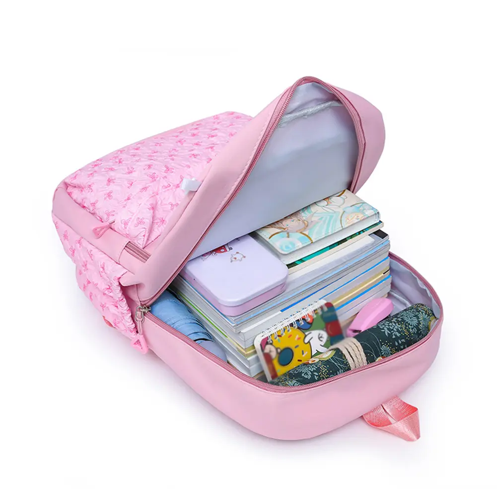 3Pcs All-Match Padded School Bag with Handbag Pencil Case Simple Set Kawaii Nylon Backpack School Outdoor Double Shoulder Bag