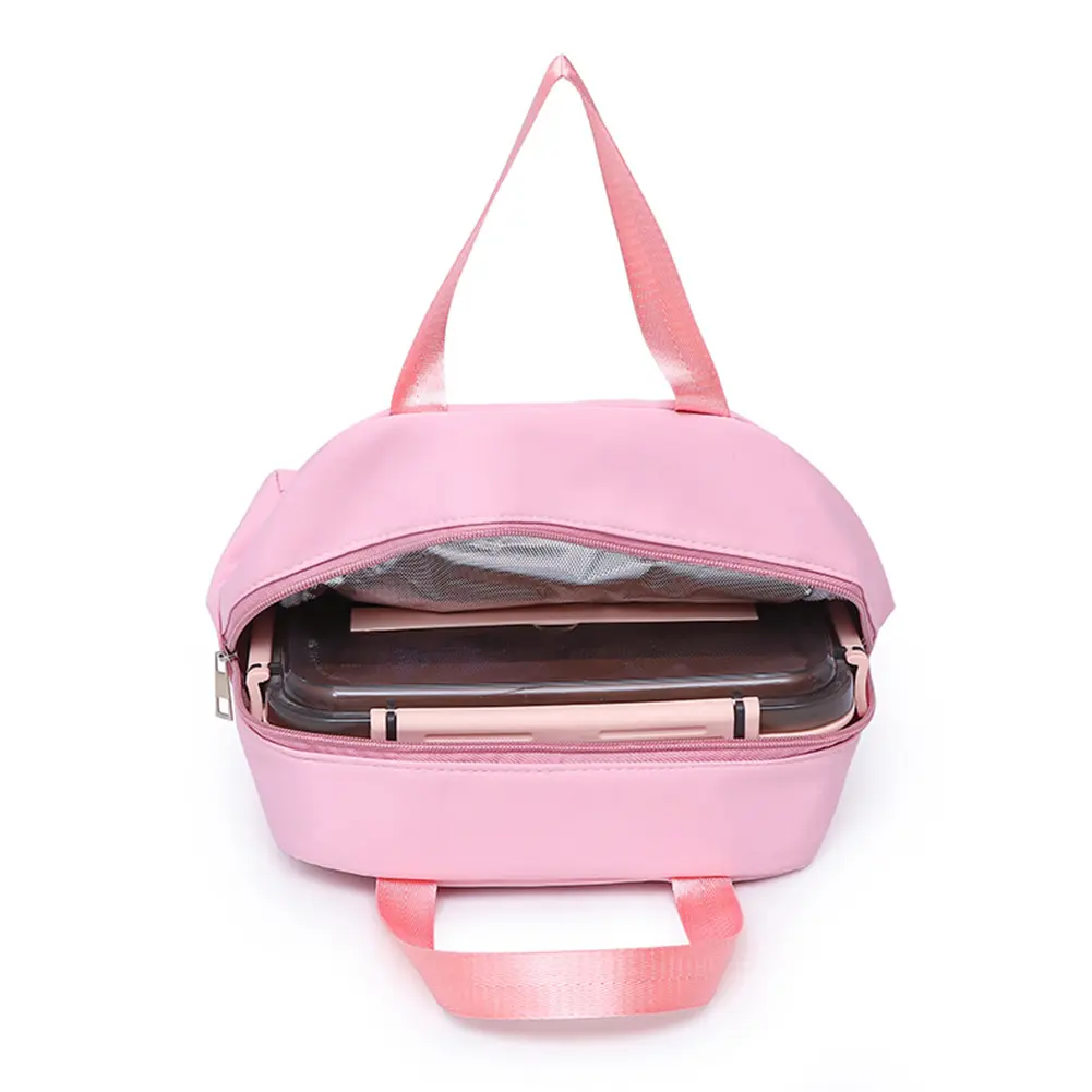 3Pcs All-Match Padded School Bag with Handbag Pencil Case Simple Set Kawaii Nylon Backpack School Outdoor Double Shoulder Bag
