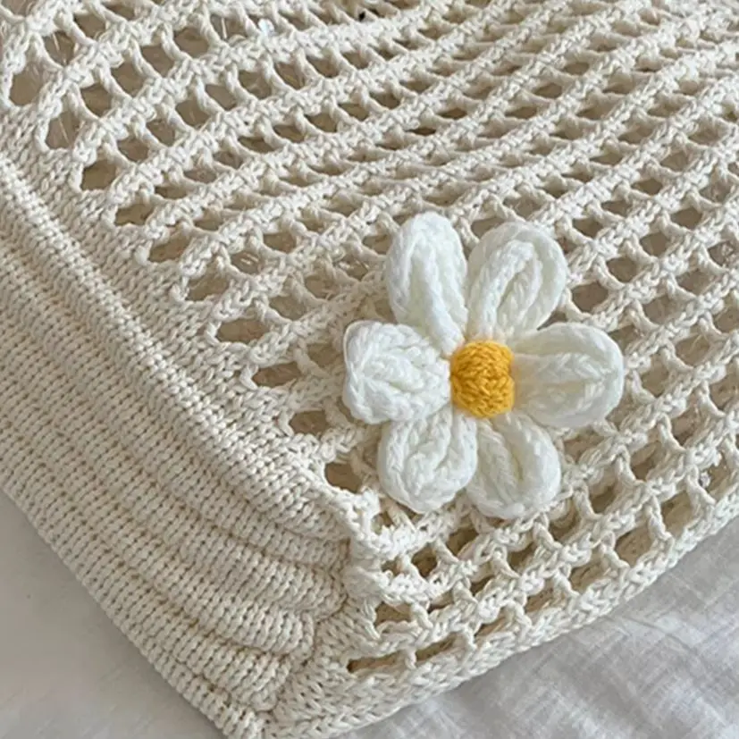 Women Straw Mesh Shoulder Bag Casual Crochet Tote Handbags Foldable Knitted Large Beach Bags Summer Hollow Out Underarm Pouch