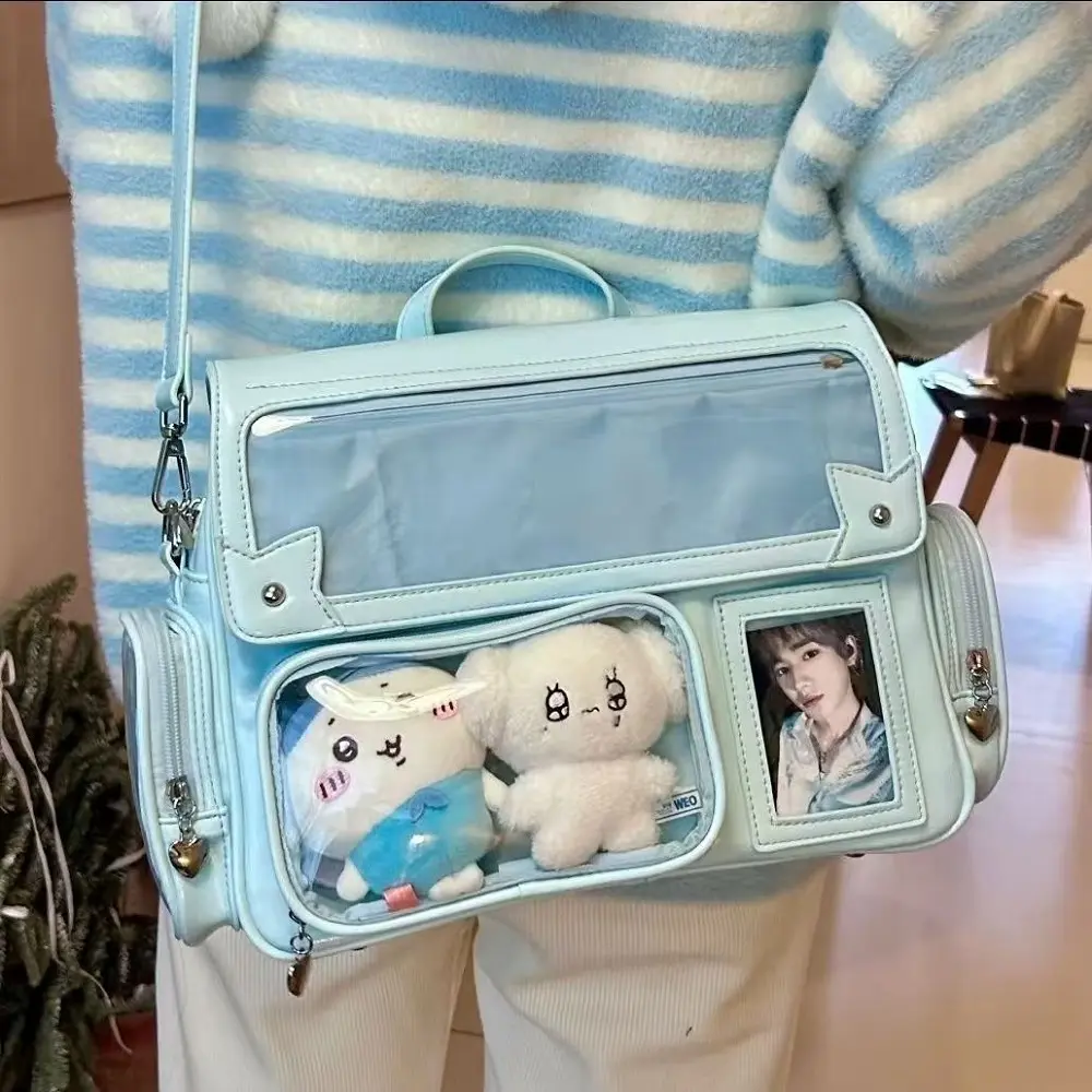 Transparent Pocket DIY Ita Bag Japanese Harajuku Y2K Shoulder Bags Jk Uniform Girls Satchel Bag Casual Doll Show Crossbody Bags