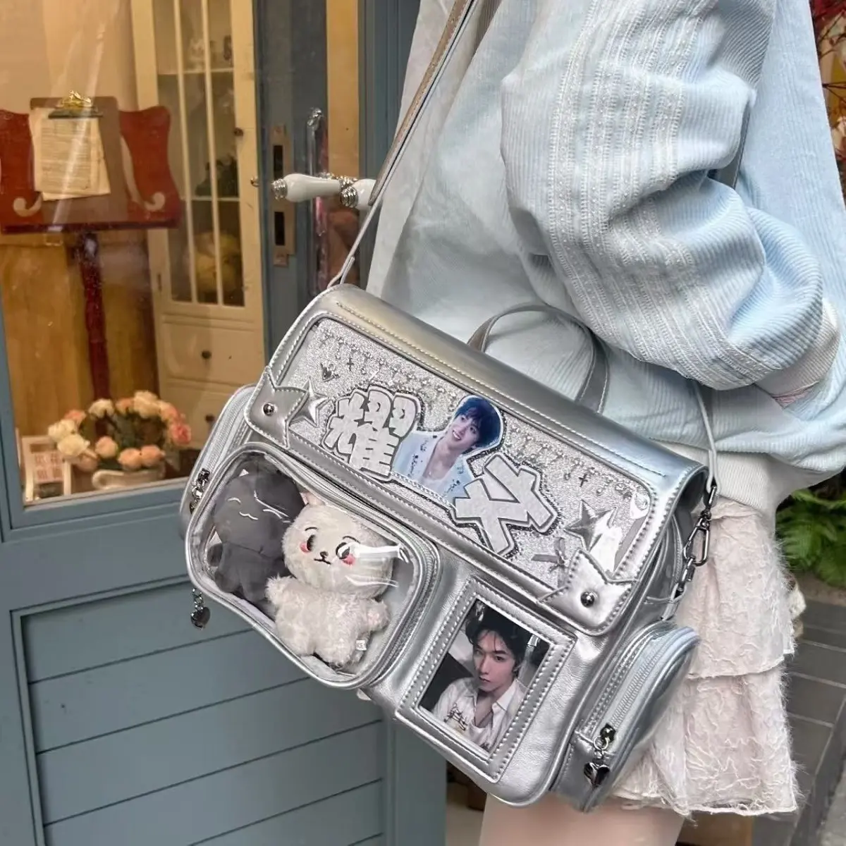 Transparent Pocket DIY Ita Bag Japanese Harajuku Y2K Shoulder Bags Jk Uniform Girls Satchel Bag Casual Doll Show Crossbody Bags