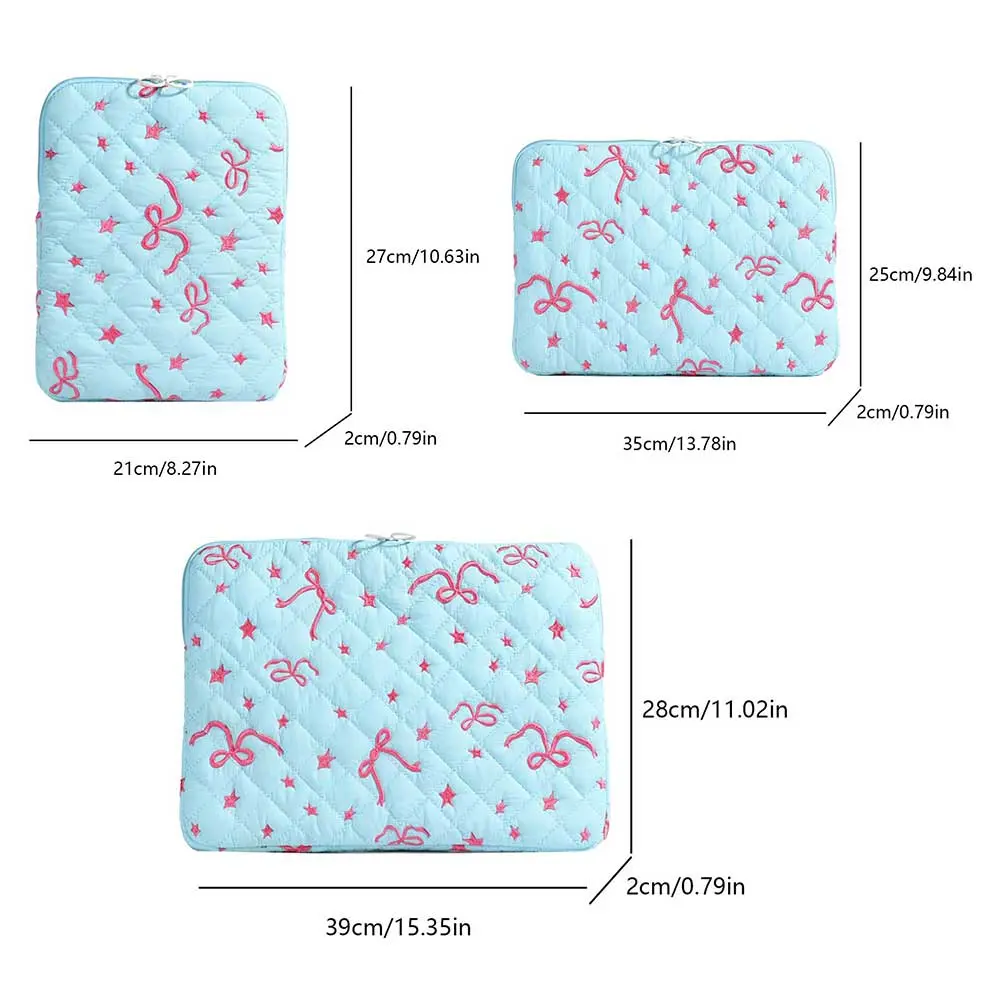 Cute Tablet Sleeve Bags for MacBook HP Dell Lenovo 11/13/15 Inch Quilted Portable Laptop Case Soft Padded Computer Clutch Bags