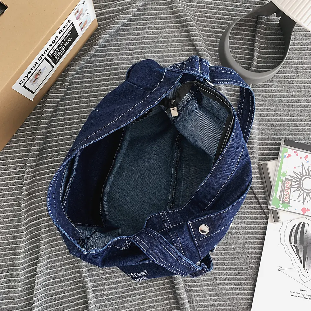 Women Hobo Bag Denim Ladies Messenger Bags Large Capacity Multi-pocket Fashion Simple Casual for Weekend Vacation
