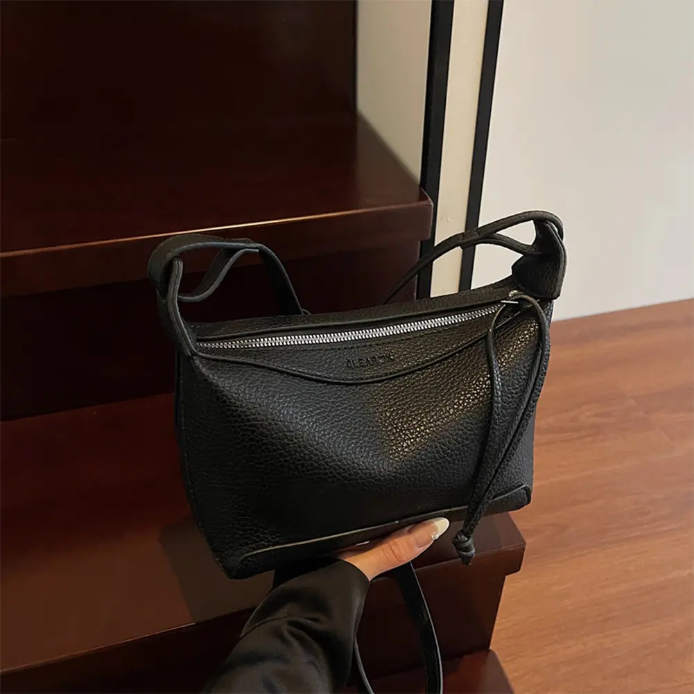 PU Leather Shoulder Bag with Zipper Luxury Satchel Purse Chic Crossbody Bags Messenger Bag Tote Handbag for Work Travel Shopping