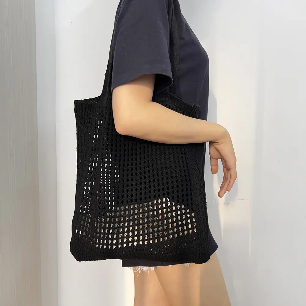 Fashion Hollow Knitted Shoulder Bag Bags for Women Simple Crochet Tote Designer Handmade Shopping Top-Handle Bags Handbag Purse