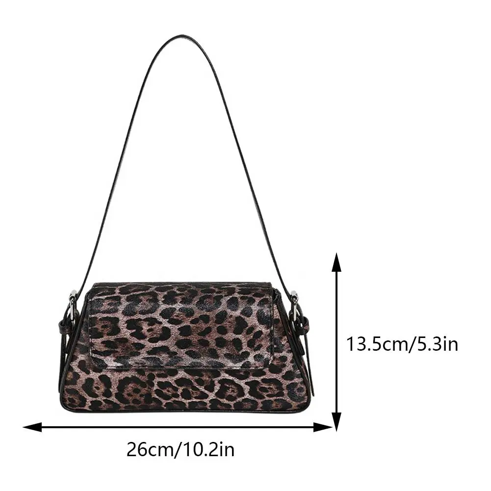 Y2K Women Leopard Pattern Armpit Purse PU Leather Small Underarm Bag Spicy Girl Fashion Tote Ladies Waterproof Chic Shoulder Bag
