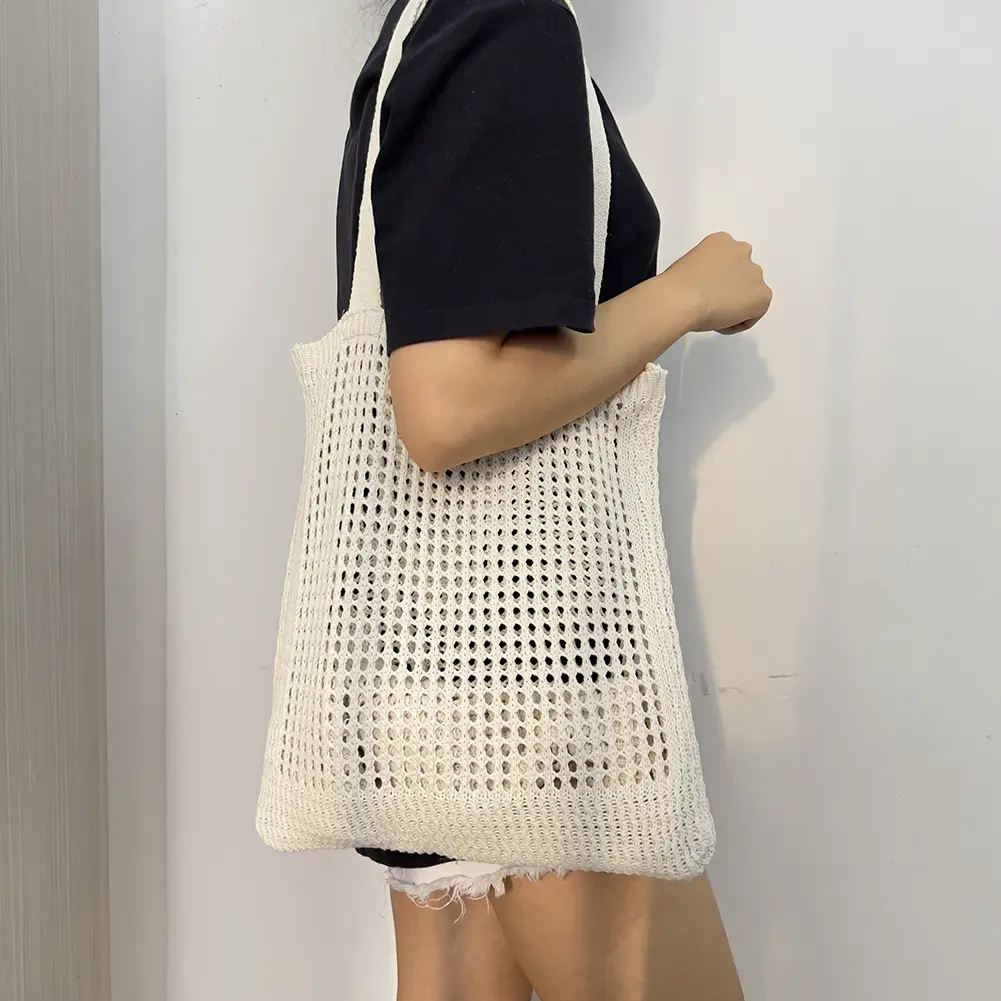 Fashion Hollow Knitted Shoulder Bag Bags for Women Simple Crochet Tote Designer Handmade Shopping Top-Handle Bags Handbag Purse