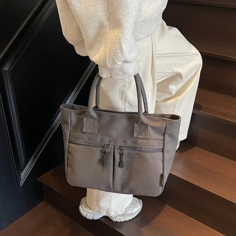 Tote Handbag Canvas Shoulder Bags Large Capacity Underarm Pouch Causal Top-Handle Bags Handheld Daypack Travel Camping Mummy Bag