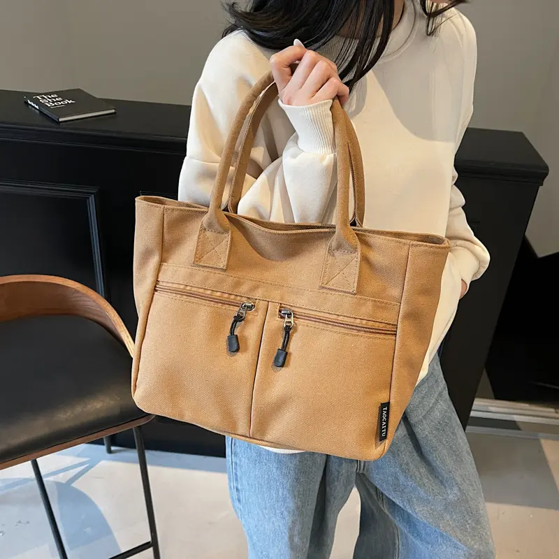 Tote Handbag Canvas Shoulder Bags Large Capacity Underarm Pouch Causal Top-Handle Bags Handheld Daypack Travel Camping Mummy Bag