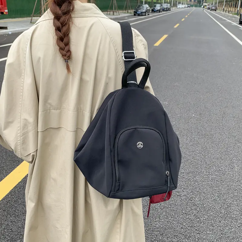 Casual Lightweight Backpacks New Travel Large Capacity Crossbody Bags Leisure Nylon Shoulder Bag Solid Color Simple Tote Handbag