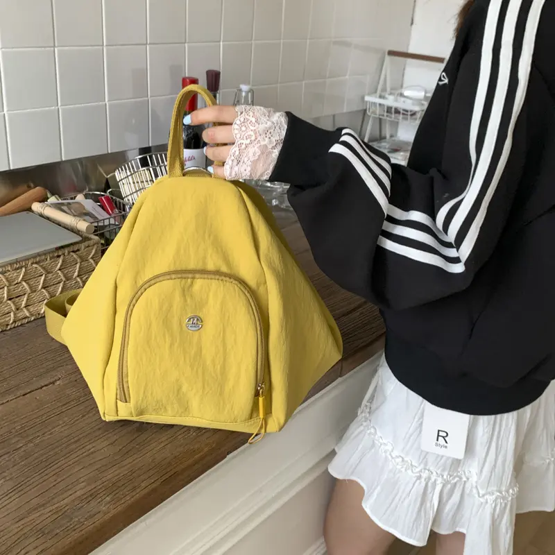 Casual Lightweight Backpacks New Travel Large Capacity Crossbody Bags Leisure Nylon Shoulder Bag Solid Color Simple Tote Handbag