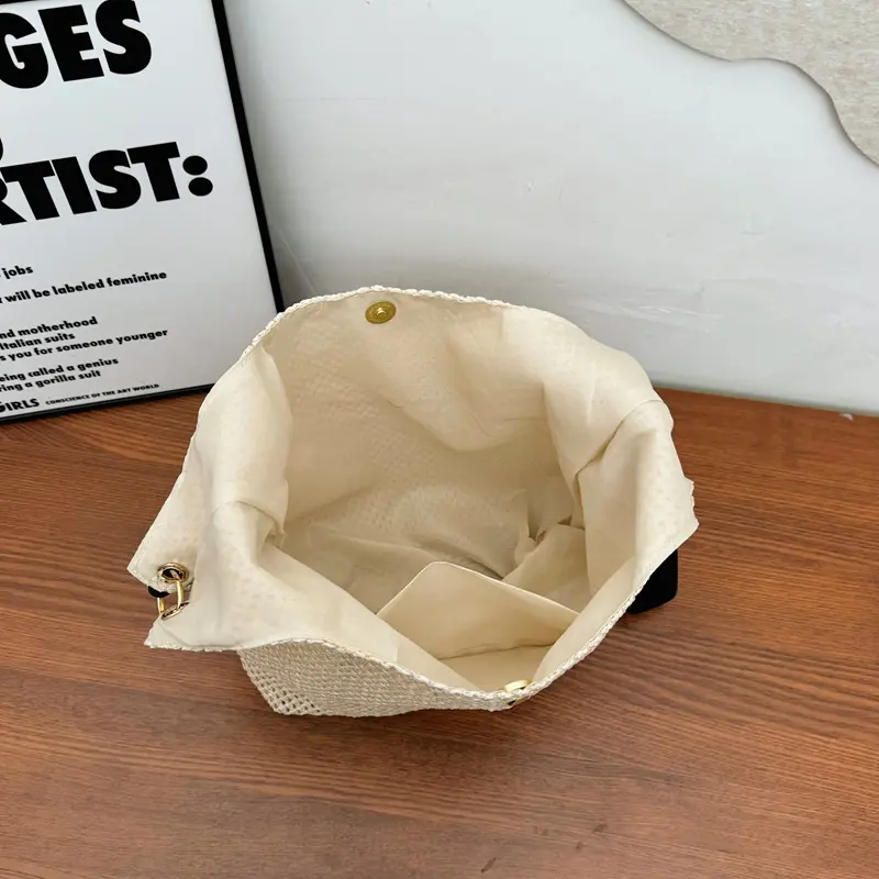 Woven Shoulder Bag Large Straw Beach Tote Handbag Casual Hobo Bucket Bag Summer Casual Top-Handle Bags for Women Travel Vacation