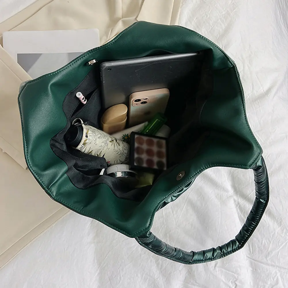 Down Cotton Tote Handbags Winter Quilted Padded Underarm Bag Large Capacity Women's Armpit Bag Ladies Puffer Casual Shoulder Bag