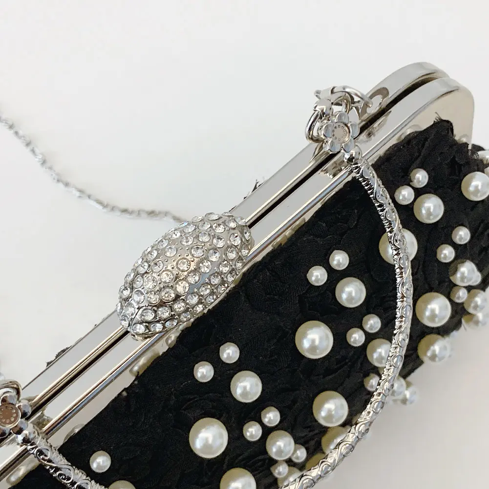 Women Clutch Purse Elegant Evening Purse with Chain Strap Handbag Large Capacity Party Shoulder Bag Chic Hobo Crossbody Bags