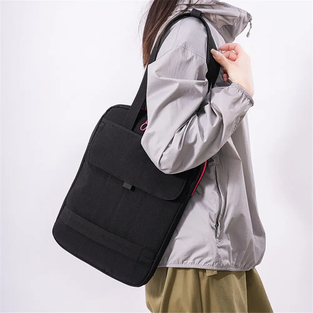 Laptop Shoulder Bag Multi-Pocket Shockproof Computer Pouch Case 15-Inch Nylon Tablet Protective Handbag Commute Work Tote Bag