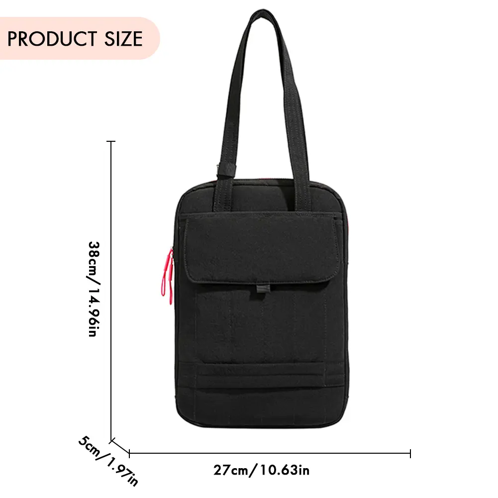 Laptop Shoulder Bag Multi-Pocket Shockproof Computer Pouch Case 15-Inch Nylon Tablet Protective Handbag Commute Work Tote Bag