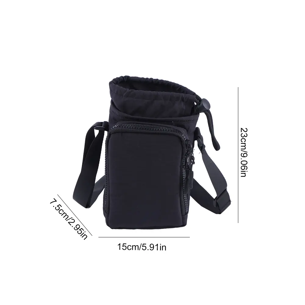 Water Bottle Holder with Strap Adjustable Strap Mobile Phone Pouch Crossbody Bag Drawstring Water Bottle Carrier Cup Accessories