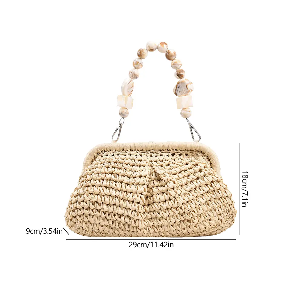 Woven Shoulder Bag Multifunctional Women Composite Shoulder Bag High-Capacity Styling Decoration Holiday Gifts for Shopping Trip