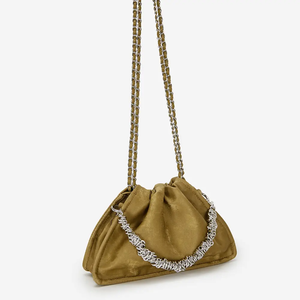 High-end Handbag Women's High Quality Small Shoulder Bag Brand Chain Crossbody Bag Ladies Ruched Sling Purse Luxury Designer Bag