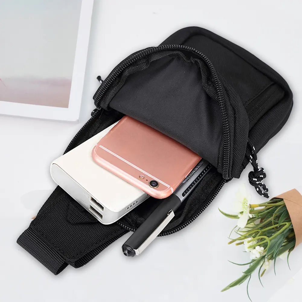 Men Crossbody Bags Solid Phone Belt Pouch Oxford Waterproof Phone Purse Sports Outdoor for Male