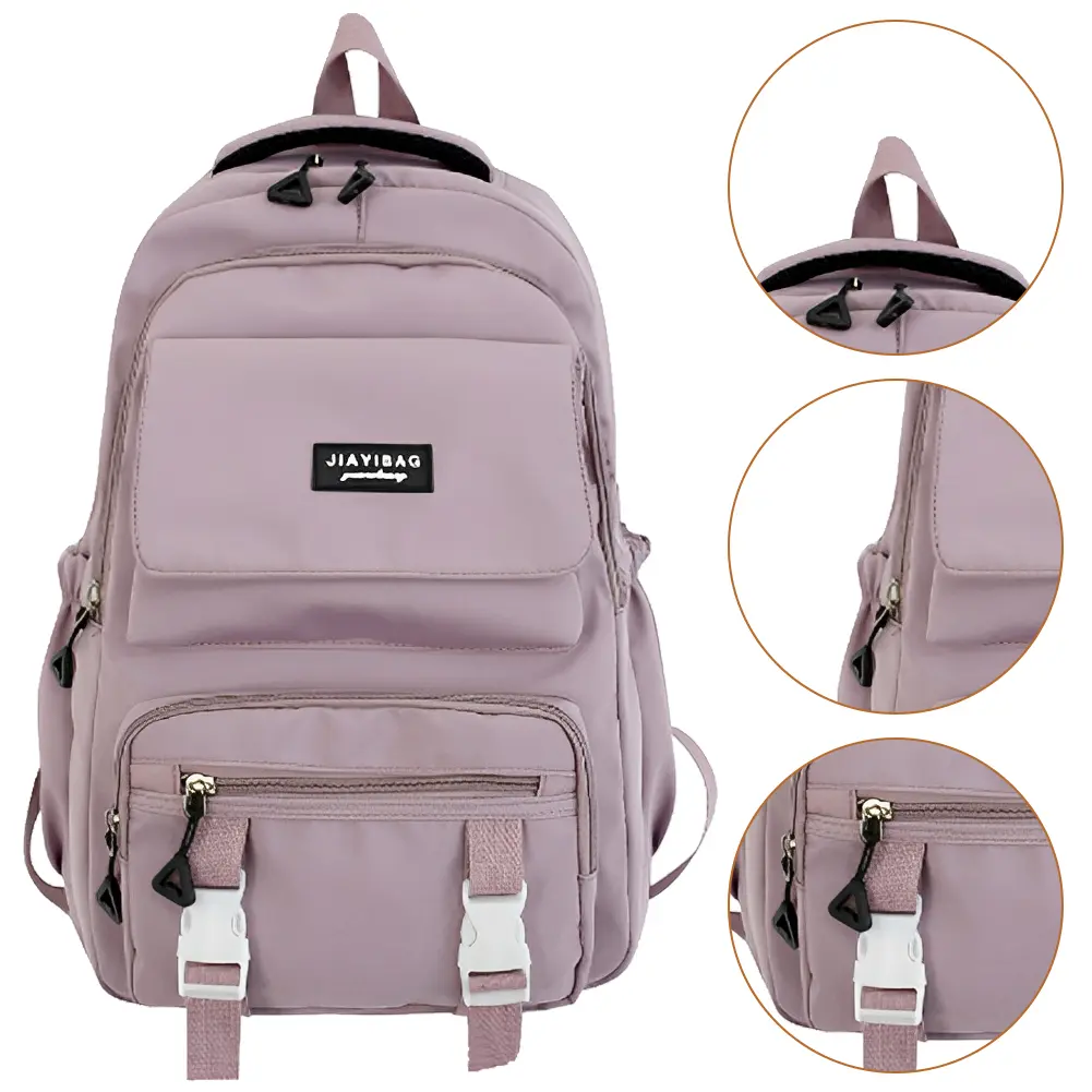 Leisure College Backpack Unisex Student Bookbag Large Capacity Outdoor Laptop Bag Simple Multi-Pockets Schoolbag Travel Knapsack