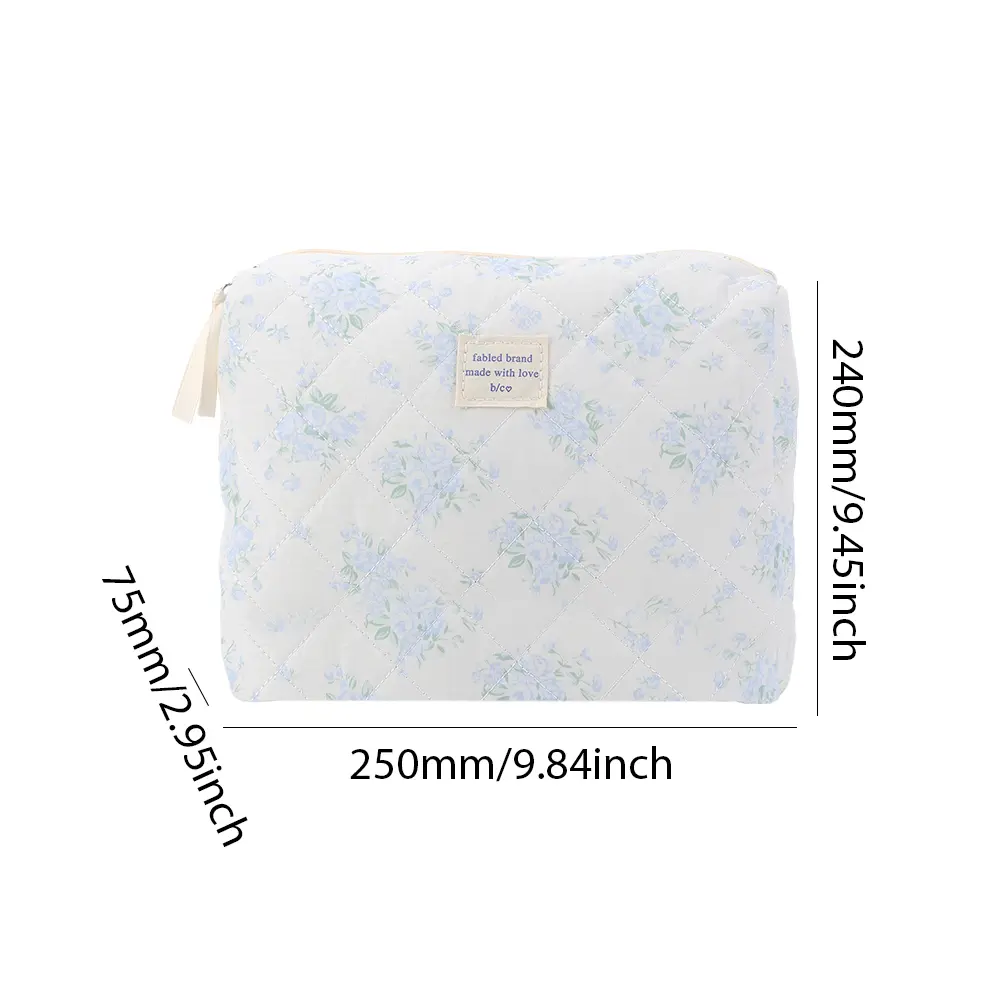 Women Travel Makeup Cosmetic Case Large Capacity Quilted Checkered Makeup Bag Lady Makeup Bag Purse for Cosmetics Makeup Brushes