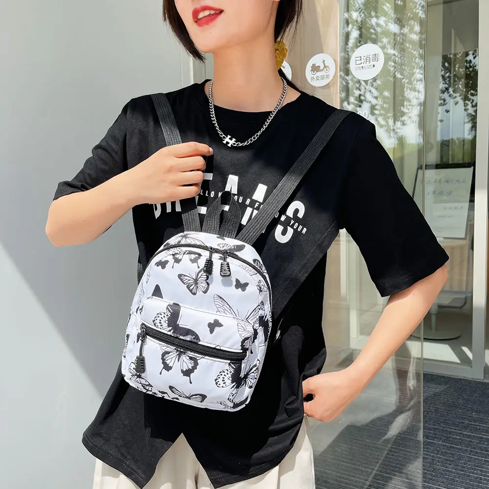 Woman Backpacks nylon Cute Animal Pattern Backpack Female White Backpacks Black Backpacks For Teen Girls Fashion Backpacks