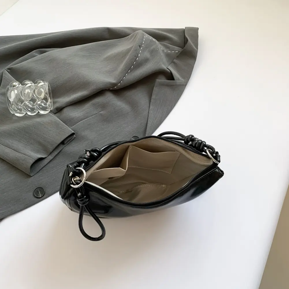 High-end Shoulder Bag for Women PU Leather Luxury Satchel Solid Fashion Crescent Bag Korean Trendy Crossbody Bag Designer Purses