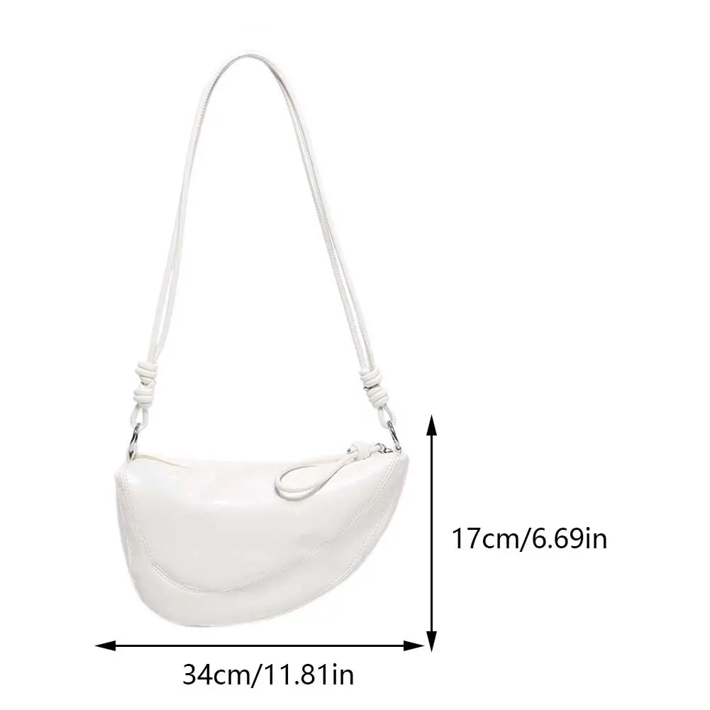 High-end Shoulder Bag for Women PU Leather Luxury Satchel Solid Fashion Crescent Bag Korean Trendy Crossbody Bag Designer Purses