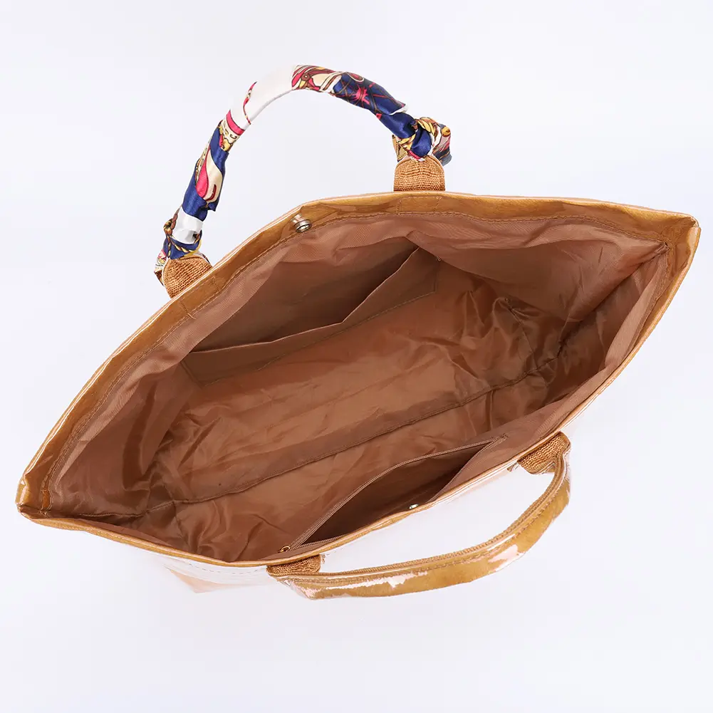 PVC Transparent Plastic Shoulder Bag Letters Print Clear Dupont Paper Tote Handbag Women Shopping Travel Carry Top-Handle Bags