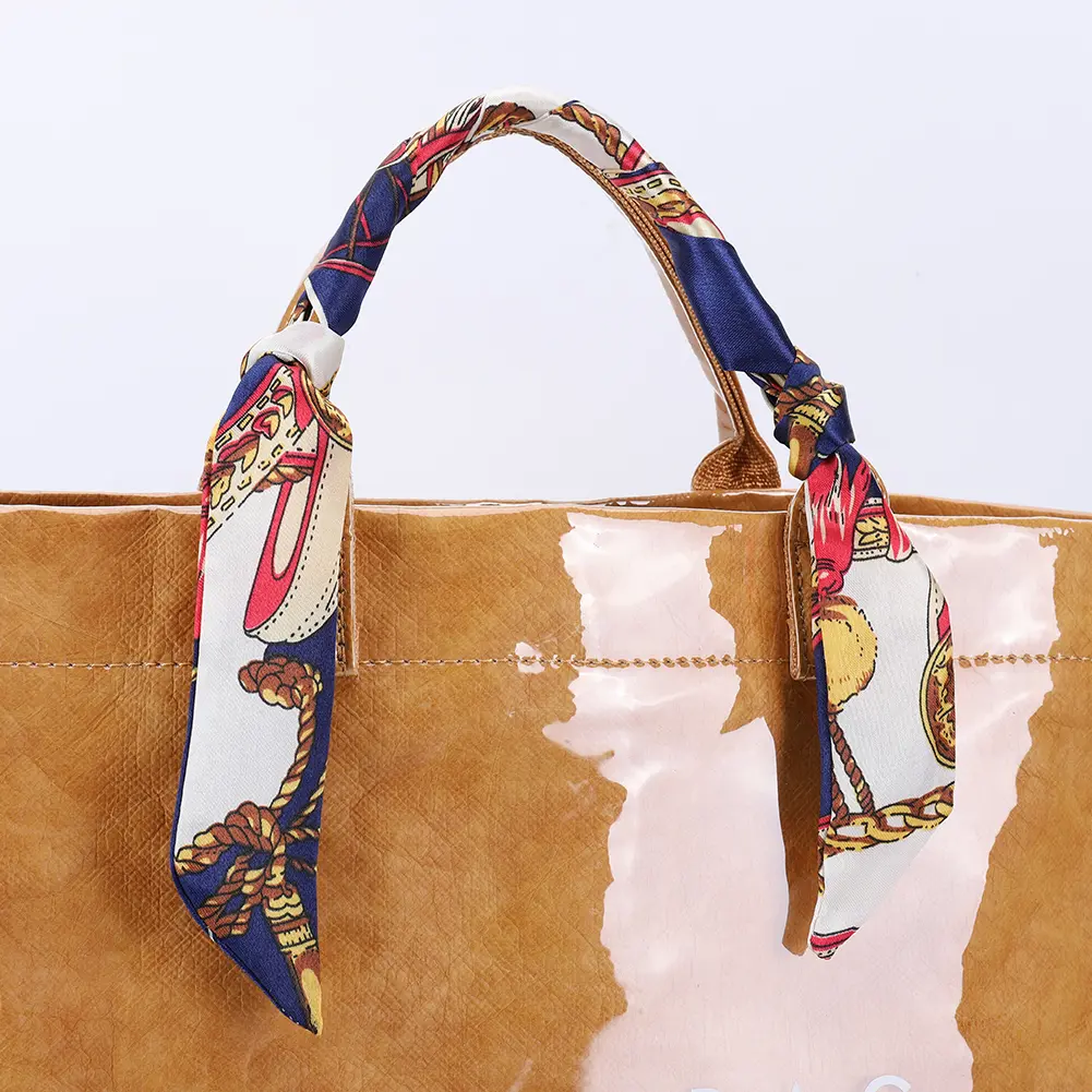 PVC Transparent Plastic Shoulder Bag Letters Print Clear Dupont Paper Tote Handbag Women Shopping Travel Carry Top-Handle Bags