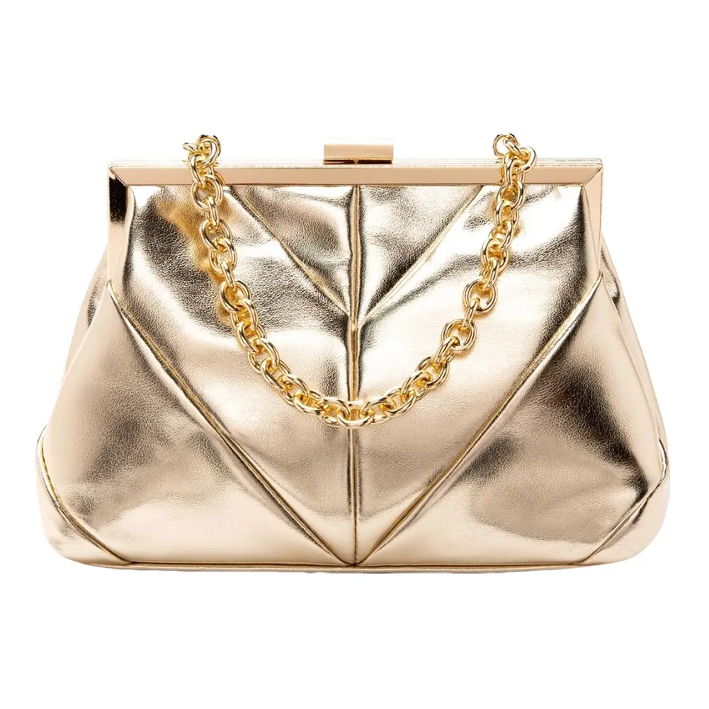 High-end Banquet Dumpling Bags PU Fashion Chian Handbag Solid Classy Evening Clutch Purse Wedding Prom Party Clip Dinner Satchel
