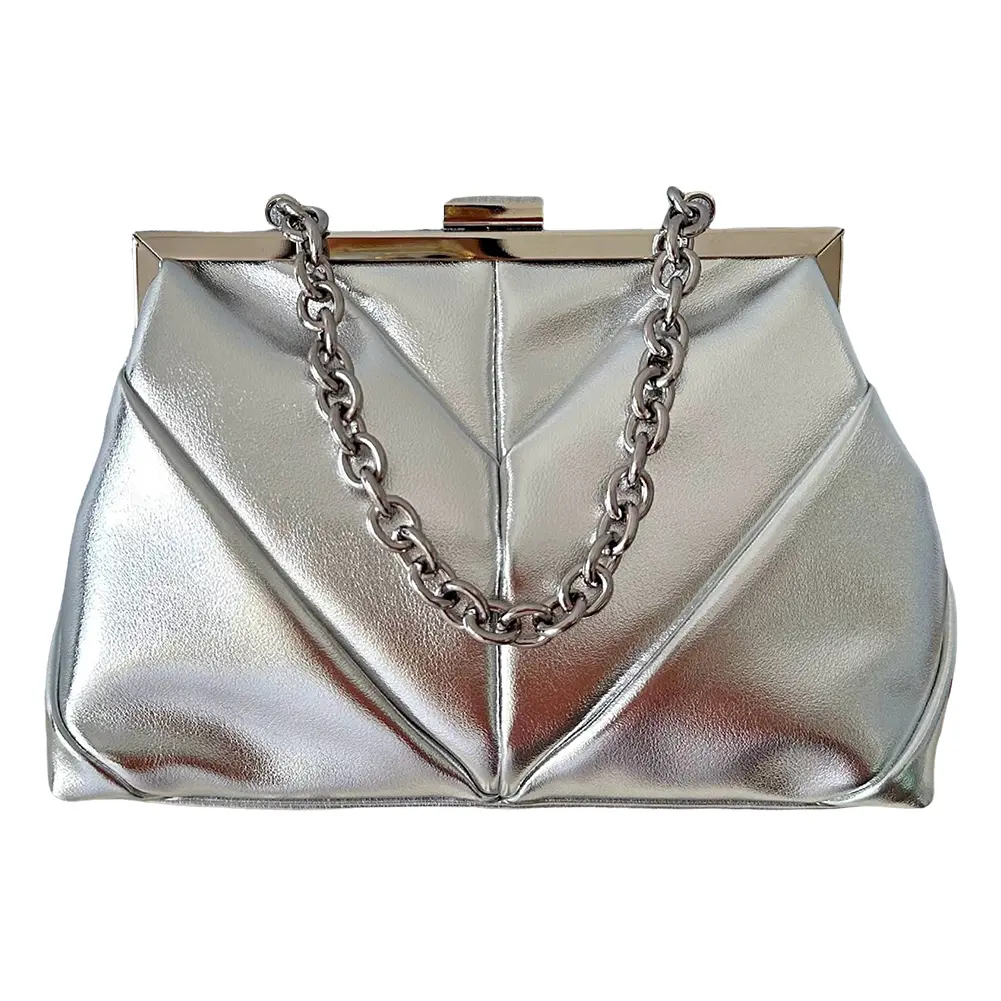 High-end Banquet Dumpling Bags PU Fashion Chian Handbag Solid Classy Evening Clutch Purse Wedding Prom Party Clip Dinner Satchel
