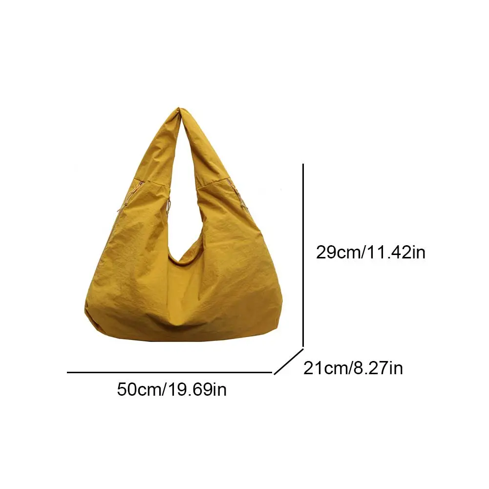 Women All-Match Handbag Large Capacity Solid Color Shoulder Bag Multi-Pocket Nylon Shoulder Bag Shopping Work Date Bag