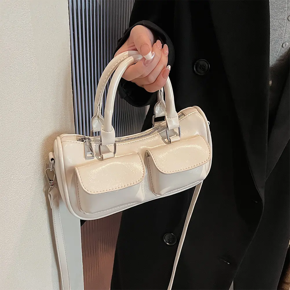 Women PU Leather Top Handle Bag with Inner Pocket Large Capacity Shoulder Bag Adjustable Strap Crossbody Bag Ladies Tote Handbag