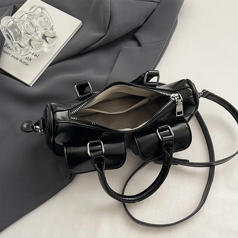 Women PU Leather Top Handle Bag with Inner Pocket Large Capacity Shoulder Bag Adjustable Strap Crossbody Bag Ladies Tote Handbag