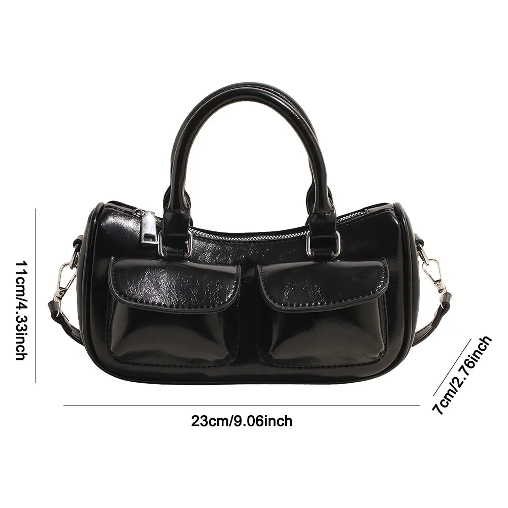 Women PU Leather Top Handle Bag with Inner Pocket Large Capacity Shoulder Bag Adjustable Strap Crossbody Bag Ladies Tote Handbag